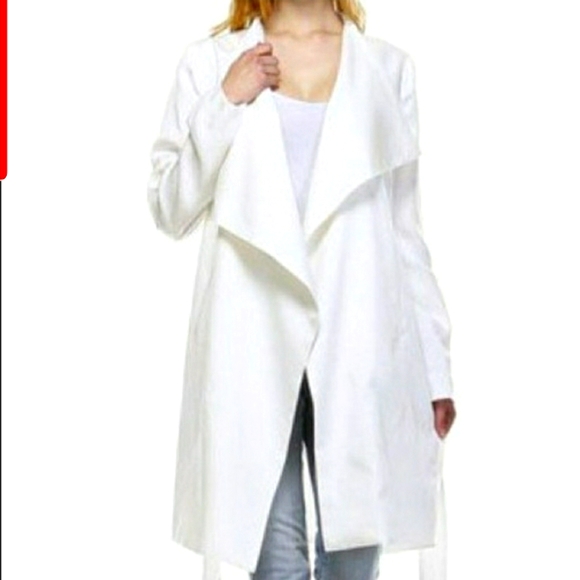 Fate Jackets & Blazers - NWT Fate white tencel wrap coat small